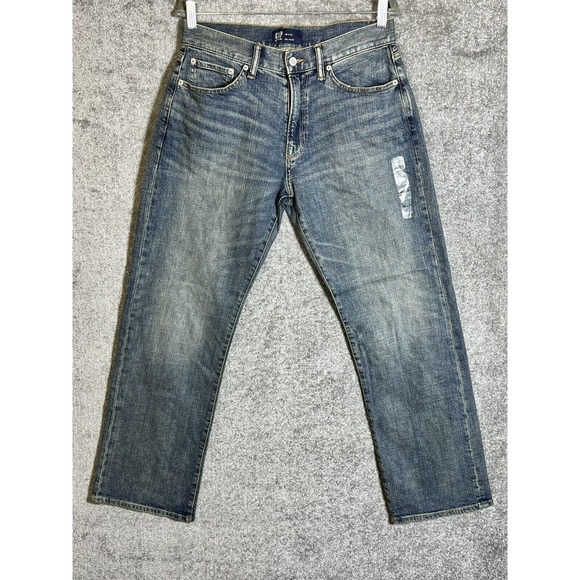 Gap Denim‎ Relaxed Fit Jeans Mens Size 30x32 Stretch Blue Denim - Picture 1 of 8